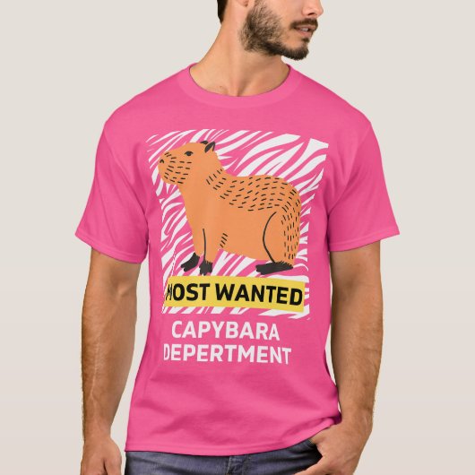 Grappig Most Wanted Capybara T-shirt (Voorkant)