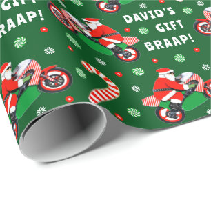 Grappig motorcross cadeau voor vakantie cadeaupapier