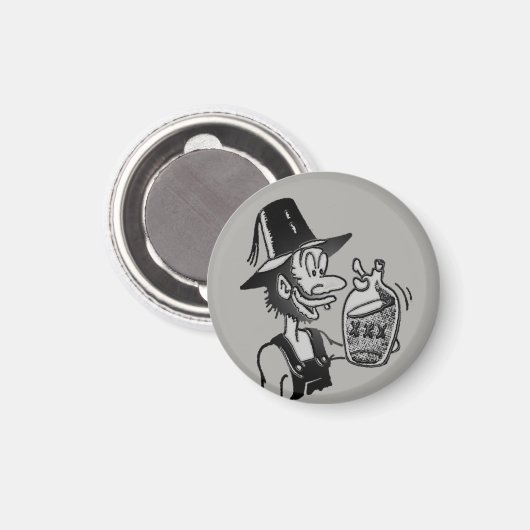 Grappig Mountain Man 🏔️ Comical Hillbilly Magneet (Voorkant / Achterkant)