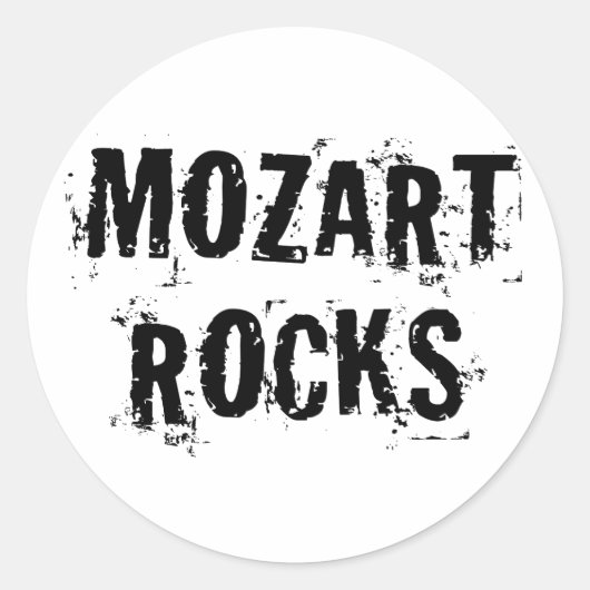 Grappig Mozart Rocks Music Gift Ronde Sticker (Voorkant)
