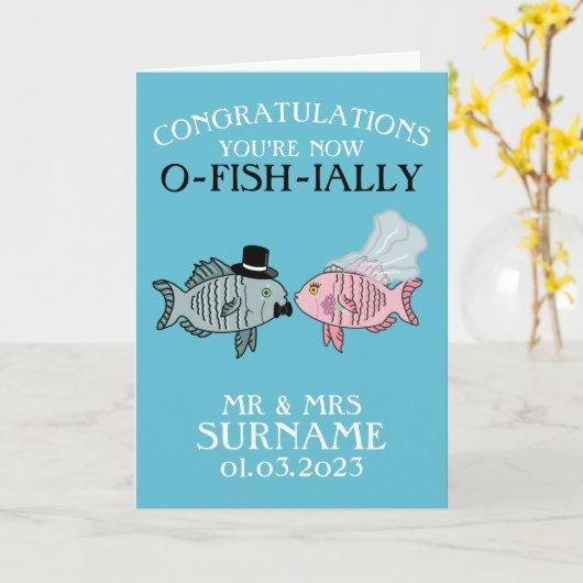 Grappig MR en mevrouw bruiloft gefeliciteerd Kaart (Gele Bloem)