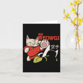 Grappig Mr Meowgi Karate Cat Meow Design Mannen Vr Kaart (Gele Bloem)