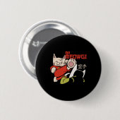 Grappig Mr Meowgi Karate Cat Meow Design Mannen Vr Ronde Button 5,7 Cm (Voorkant /achterkant)