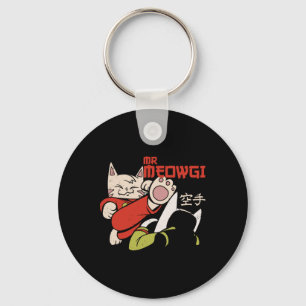 Grappig Mr Meowgi Karate Cat Meow Design Mannen Vr Sleutelhanger