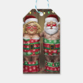 Grappig Mr. & Mrs. Christmas Cadeaulabel (Voorkant)