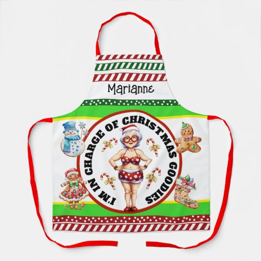 Grappig Mrs Claus Schort (Voorkant)