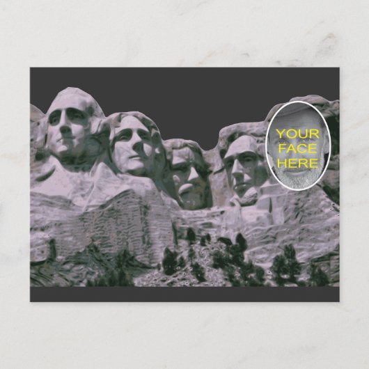 Grappig Mt Rushmore met gezicht toegevoegd Briefkaart (Voorkant)