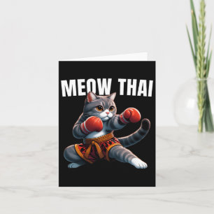 Grappig Muay Thai Cat Meow Thais Boksen Martial Ar Kaart