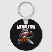 Grappig Muay Thai Cat Meow Thais Boksen Martial Ar Sleutelhanger (Voorkant)