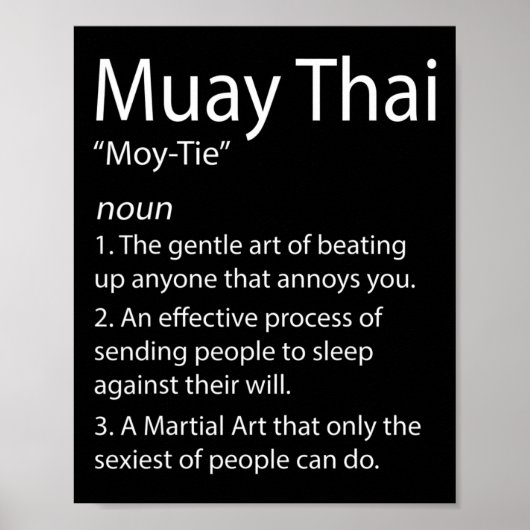 Grappig Muay Thai en Thais Boksen - Muay Thai Defi Poster (Voorkant)