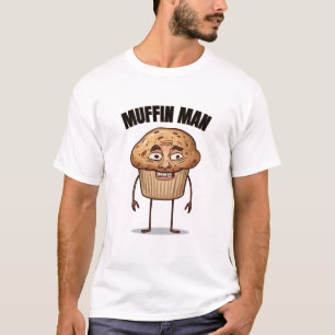 Grappig Muffin Man-ontwerp Brainrot-stijl t-shirt