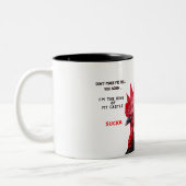 Grappig Mug-Rooster die koning van Zijne Castle Su Tweekleurige Koffiemok (Links)