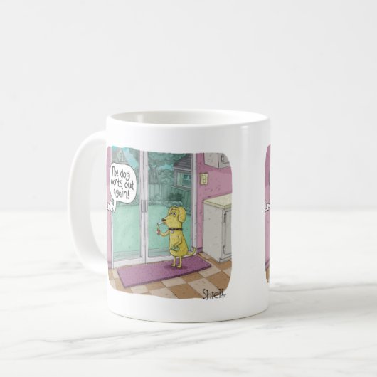 Grappig Mug voor hondenliefhebbers. Koffiemok (Voorkant links)