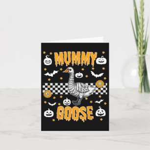 Grappig Mummy Wrapped Goose Spooky Halloween kostu Kaart
