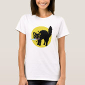 grappig Murderous Black Cat, Cute Kitten met mes T-shirt (Voorkant)