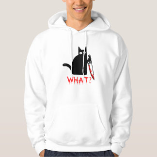 Grappig Murderous Black Cat What? Holding-mes T-S Hoodie