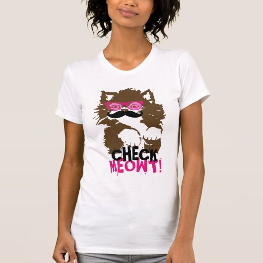 Grappig Mustache Zonnebrillen Check Meowt! Tanktop (Voorkant)