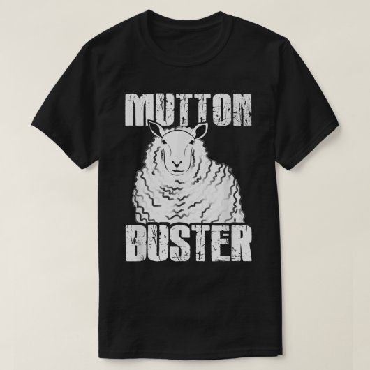 Grappig Mutton Buster Schapen Rodeo Humor Ontwerp T-shirt (Design voorkant)