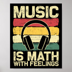 Grappig muziek shirt voor mannen vrouwen wiskunde  poster