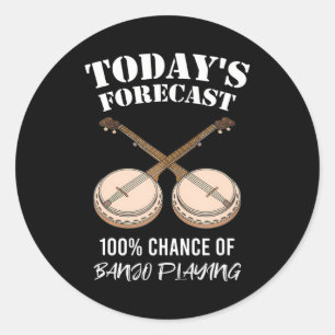 Grappig muziekinstrument bluegrass Vandaag Ronde Sticker