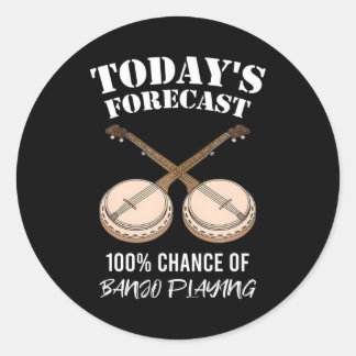 Grappig muziekinstrument bluegrass Vandaag Ronde Sticker