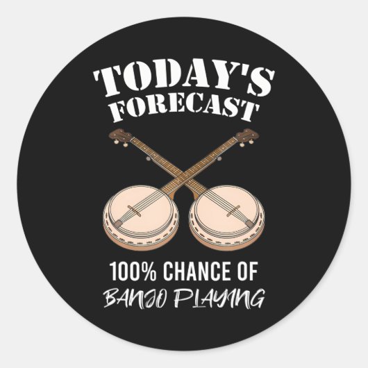 Grappig muziekinstrument bluegrass Vandaag Ronde Sticker (Voorkant)