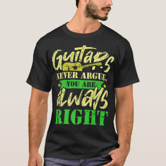 Grappig muziekontwerp-gitaren die je nooit aanspre t-shirt