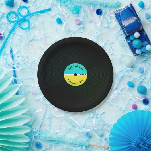 Grappig muzikaal uiterlijk, vinyletend bord (Feest)