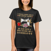 Grappig Naaien Hond Koffie Lover Naaimachine Quilt T-shirt (Voorkant)