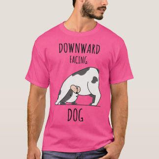 Grappig naar beneden gerichte hond t-shirt