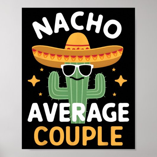Grappig Nacho Gemiddeld Paar Cinco de Mayo Mexicaa Poster (Voorkant)