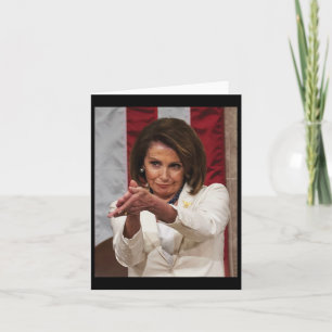 Grappig Nancy Pelosi klap terug Anti Trump Meme T- Kaart