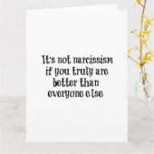 Grappig Narcisme citaat Kaart (Gele Bloem)