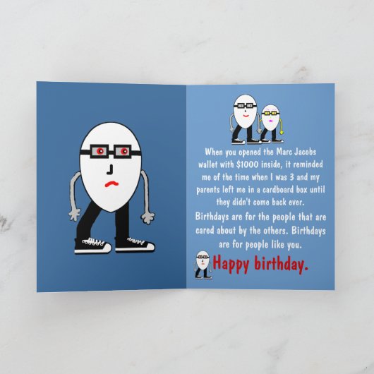Grappig Narcist Hipster Egg Verjaardag Kaart Gift (Binnen)