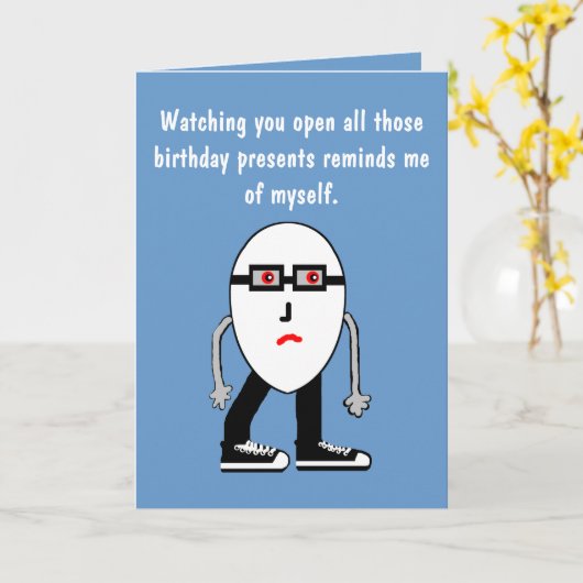 Grappig Narcist Hipster Egg Verjaardag Kaart Gift (Gele Bloem)