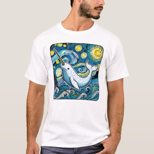 Grappig Narwhal Expressionisme T-shirt (Voorkant)