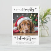 Grappig Naughty Nice Gepersonaliseerde Schattigee  Feestdagenkaart (Staand voorkant)