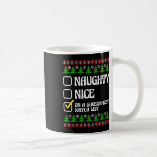 Grappig Naughty Nice op een overheidslijst Chri Koffiemok