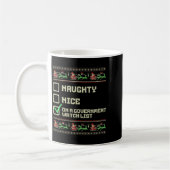 Grappig Naughty Nice op een overheidslijst Chri Koffiemok (Links)