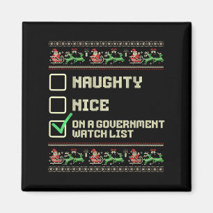 Grappig Naughty Nice op een overheidslijst Chri Magneet