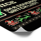 Grappig Naughty Nice op een overheidslijst Chri Poster (Hoek)