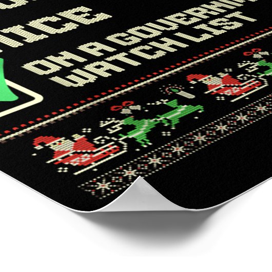 Grappig Naughty Nice op een overheidslijst Chri Poster (Hoek)