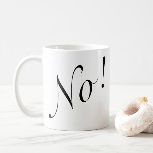 Grappig nee! Zwart script Koffiemok (Met donut)