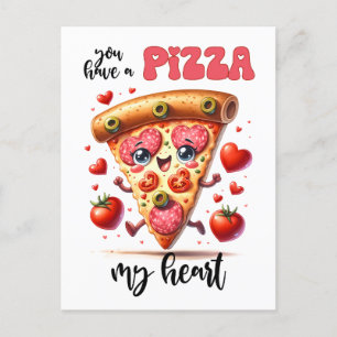 Grappig, neem een pizza met mijn hart Punny Valent Briefkaart