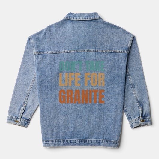 Grappig Neem Het Leven Niet Voor Rock Collecting G Denim Jacket (Achterkant)