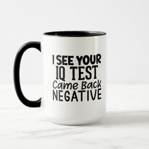 Grappig negatief testwoord art mok