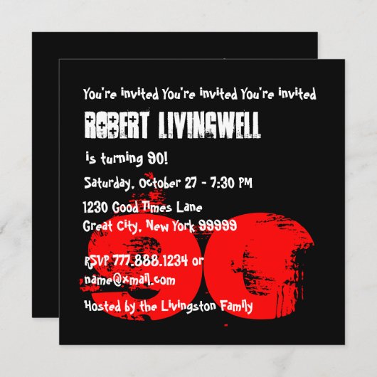 Grappig negentig jaar oude 90e verjaardag Sjabloon Kaart (Voorkant / Achterkant)
