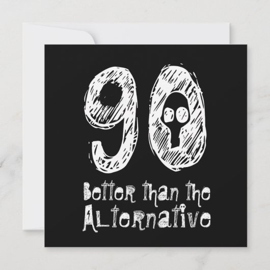 Grappig negentig jaar oude 90e verjaardag Sjabloon Kaart (Achterkant)