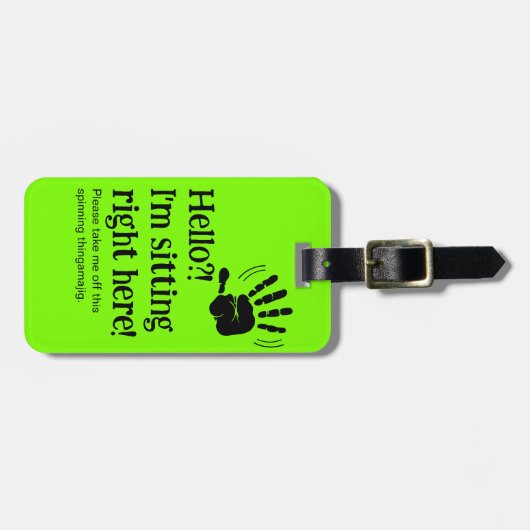 Grappig Neon Hallo? Ik ben hier Bagagelabel (Voorkant horizontaal)