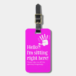 Grappig Neon Hallo? Ik ben hier Bagagelabel